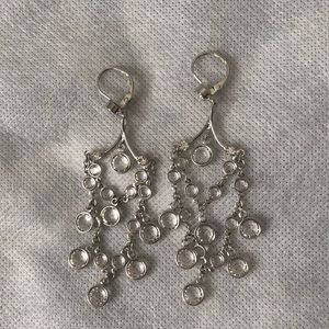 Crystal and silver earring and bracelet set